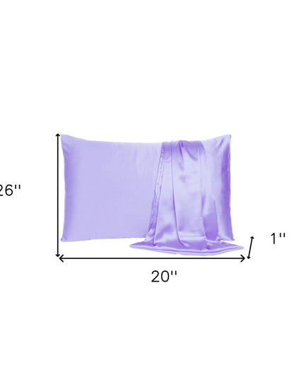 Purple Dreamy Set Of 2 Silky Satin Standard Pillowcases