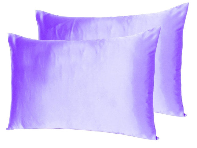 Purple Dreamy Set Of 2 Silky Satin Standard Pillowcases