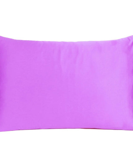 Violet Dreamy Set Of 2 Silky Satin Standard Pillowcases