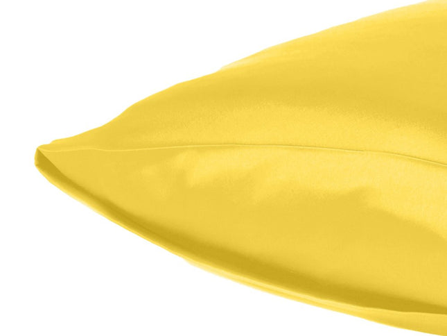 Lemon Dreamy Set Of 2 Silky Satin Standard Pillowcases