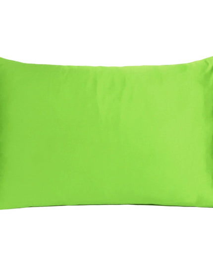 Bright Green Dreamy Set Of 2 Silky Satin Standard Pillowcases