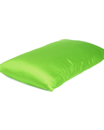 Bright Green Dreamy Set Of 2 Silky Satin Standard Pillowcases