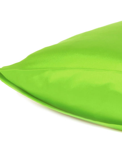 Bright Green Dreamy Set Of 2 Silky Satin Standard Pillowcases