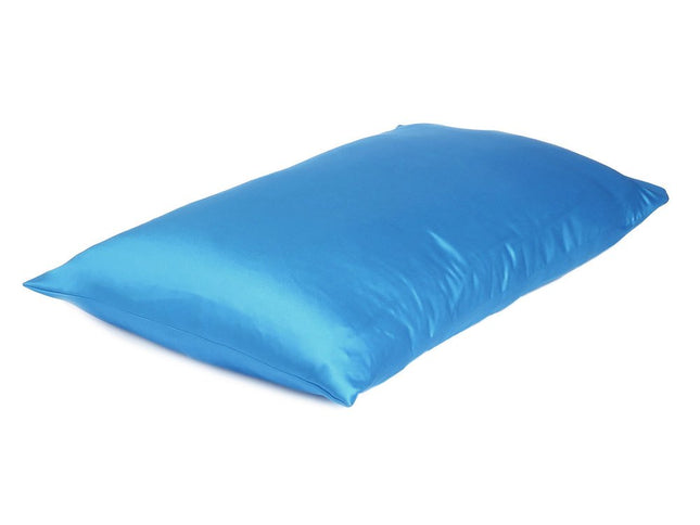 Bright Blue Dreamy Set Of 2 Silky Satin Standard Pillowcases