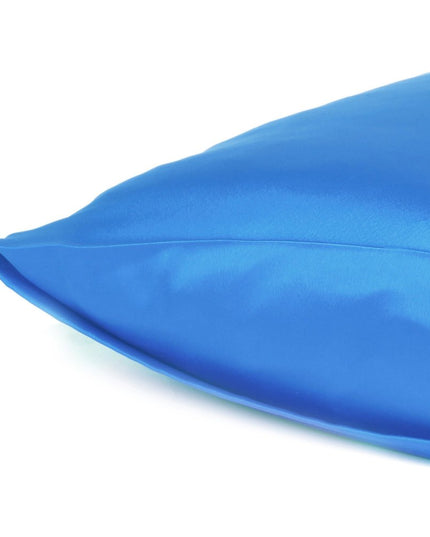 Bright Blue Dreamy Set Of 2 Silky Satin Standard Pillowcases