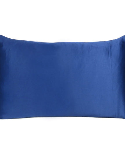 Navy Blue Dreamy Set Of 2 Silky Satin Standard Pillowcases