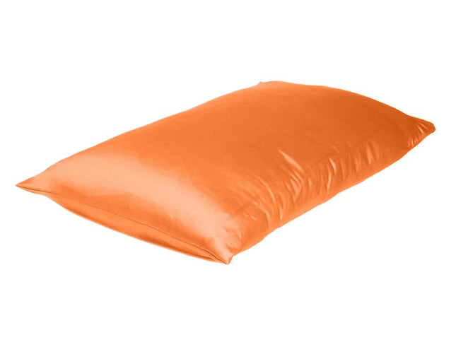 Orange Dreamy Set Of 2 Silky Satin Standard Pillowcases