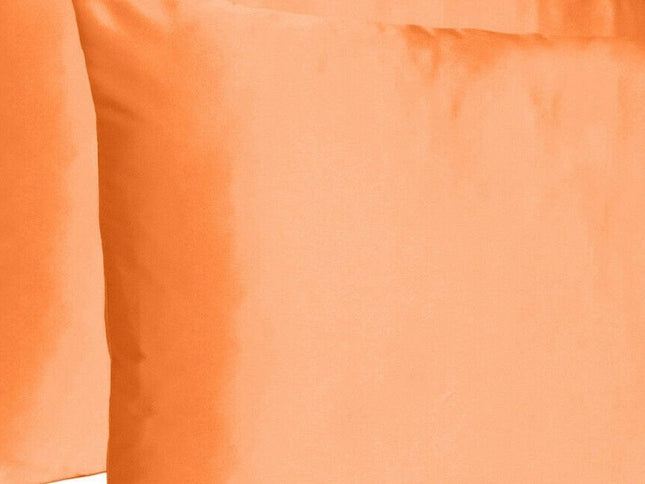 Orange Dreamy Set Of 2 Silky Satin Standard Pillowcases