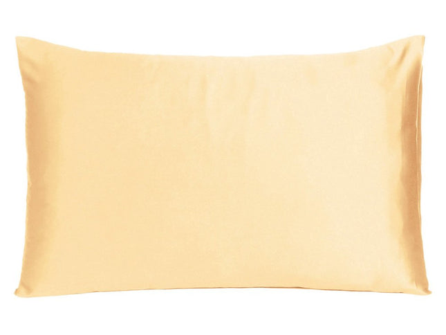 Pale Peach Dreamy Set Of 2 Silky Satin Standard Pillowcases