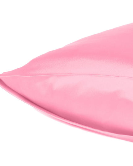 Set Of Two Pink Rose Dreamy Silky Satin Standard Pillowcases