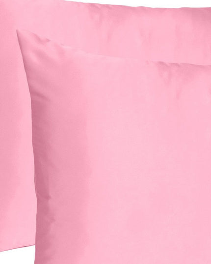 Set Of Two Pink Rose Dreamy Silky Satin Standard Pillowcases