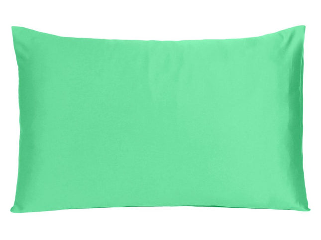 Green Dreamy Set Of 2 Silky Satin Standard Pillowcases