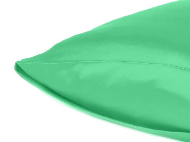 Green Dreamy Set Of 2 Silky Satin Standard Pillowcases