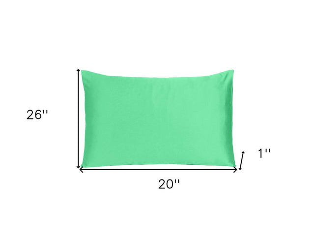 Green Dreamy Set Of 2 Silky Satin Standard Pillowcases