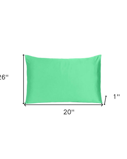 Green Dreamy Set Of 2 Silky Satin Standard Pillowcases