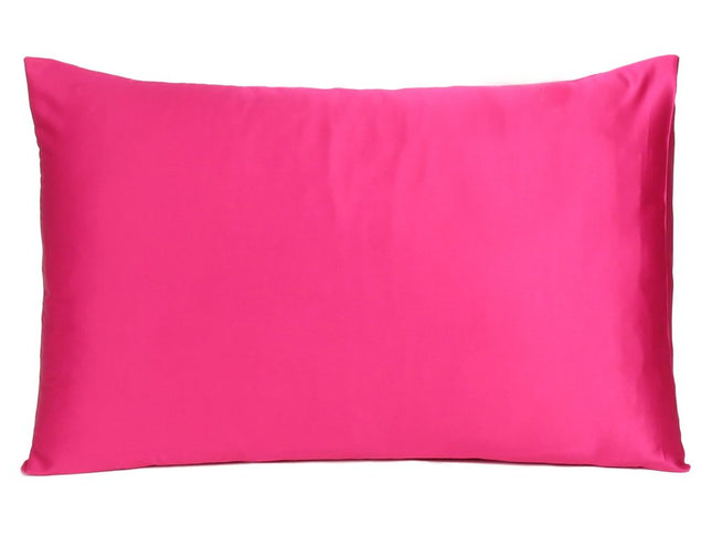 Fuchsia Dreamy Set Of 2 Silky Satin Standard Pillowcases