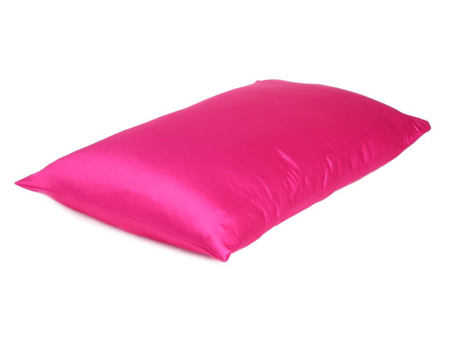 Fuchsia Dreamy Set Of 2 Silky Satin Standard Pillowcases