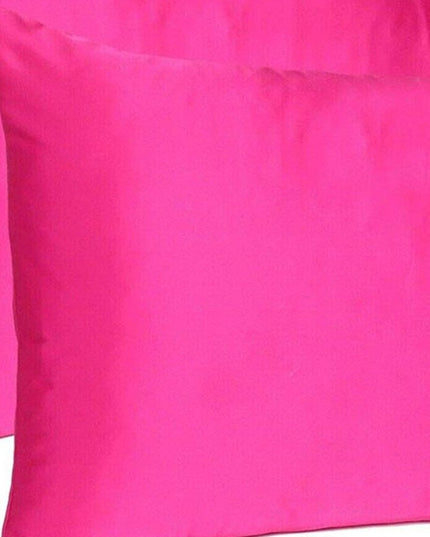 Fuchsia Dreamy Set Of 2 Silky Satin Standard Pillowcases