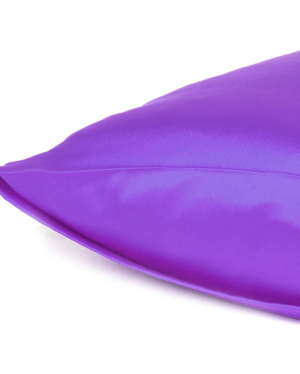 Bright Purple Dreamy Set Of 2 Silky Satin Standard Pillowcases