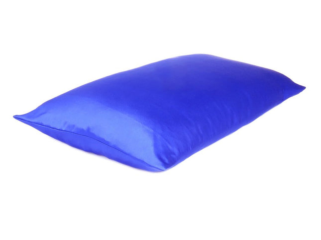 Royal Blue Dreamy Set Of 2 Silky Satin Standard Pillowcases