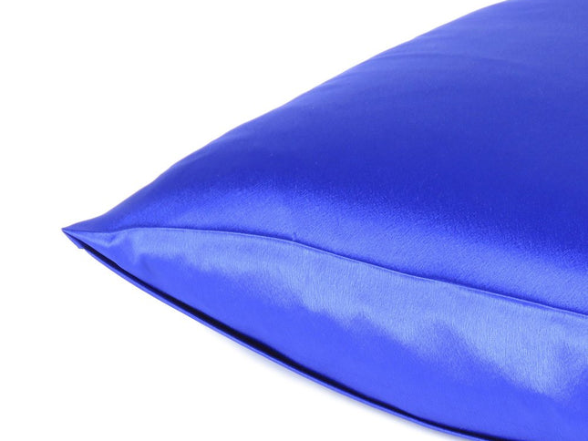 Royal Blue Dreamy Set Of 2 Silky Satin Standard Pillowcases