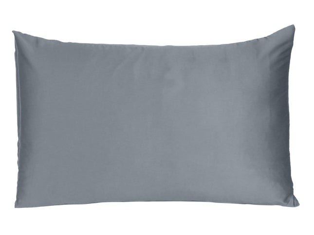 Set Of Two Dark Gray Dreamy Silk Satin Standard Pillowcases
