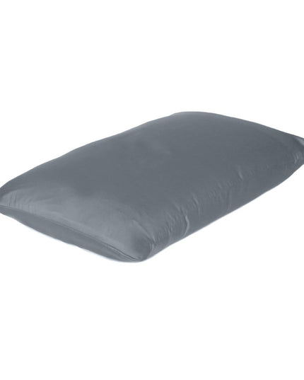 Set Of Two Dark Gray Dreamy Silk Satin Standard Pillowcases
