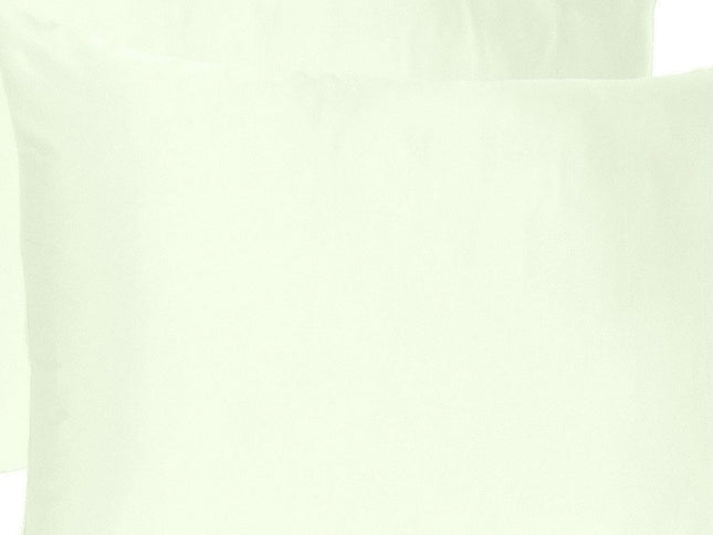 Ivory Dreamy Set Of 2 Silky Satin Standard Pillowcases