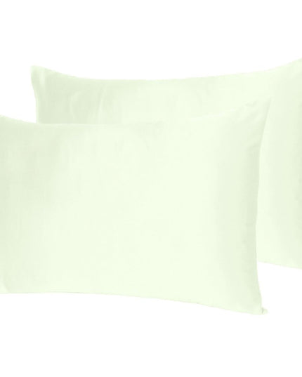Ivory Dreamy Set Of 2 Silky Satin Standard Pillowcases