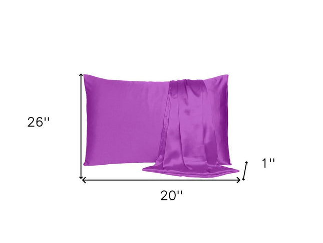 Purple Merlot Dreamy Set Of 2 Silky Satin Standard Pillowcases