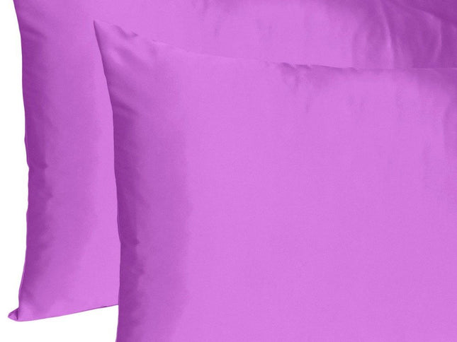 Purple Merlot Dreamy Set Of 2 Silky Satin Standard Pillowcases