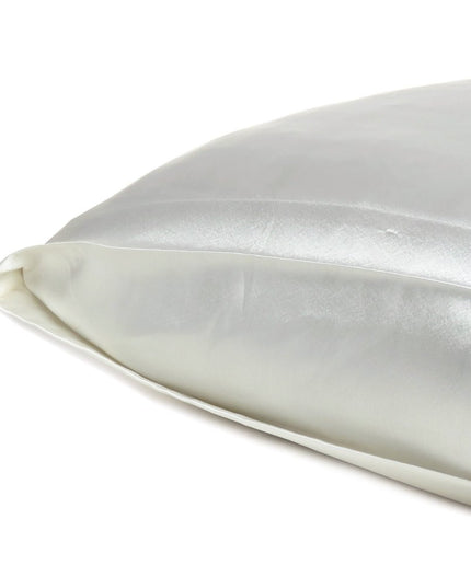 White Dreamy Set Of 2 Silky Satin Standard Pillowcases