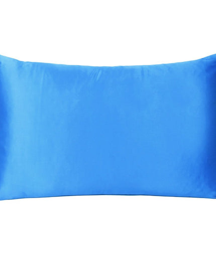 Blue Dreamy Set Of 2 Silky Satin Queen Pillowcases