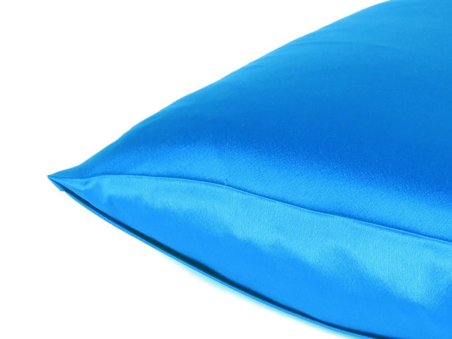 Blue Dreamy Set Of 2 Silky Satin Queen Pillowcases