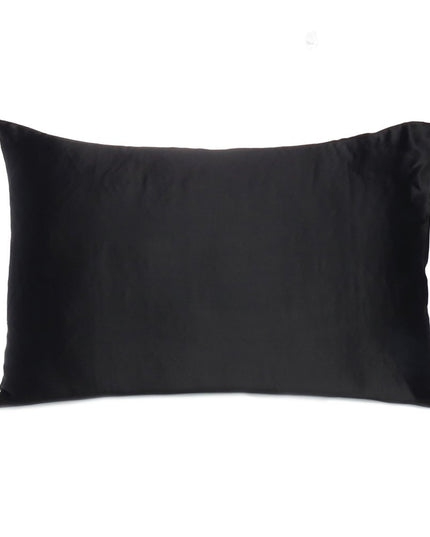 Black Dreamy Set Of 2 Silky Satin Queen Pillowcases