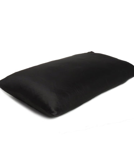 Black Dreamy Set Of 2 Silky Satin Queen Pillowcases