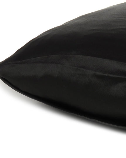Black Dreamy Set Of 2 Silky Satin Queen Pillowcases