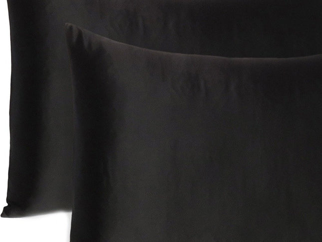 Black Dreamy Set Of 2 Silky Satin Queen Pillowcases