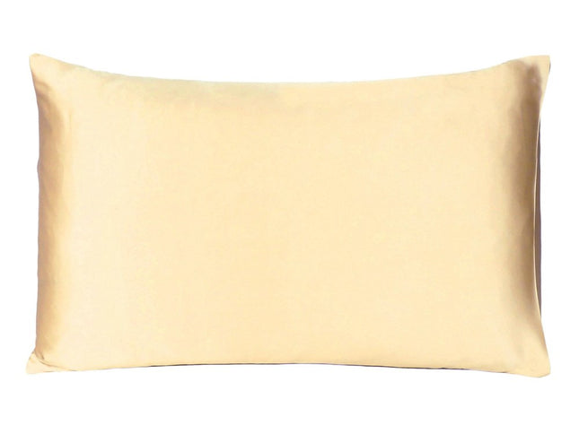 Pale Yellow Dreamy Set Of 2 Silky Satin Queen Pillowcases