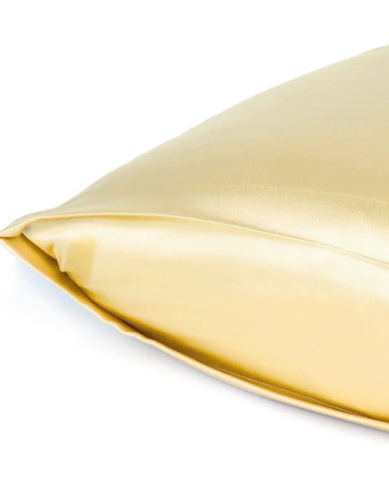 Pale Yellow Dreamy Set Of 2 Silky Satin Queen Pillowcases