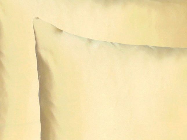 Pale Yellow Dreamy Set Of 2 Silky Satin Queen Pillowcases