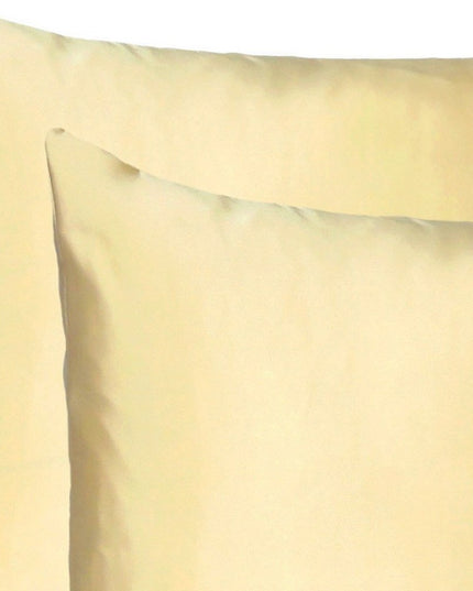 Pale Yellow Dreamy Set Of 2 Silky Satin Queen Pillowcases