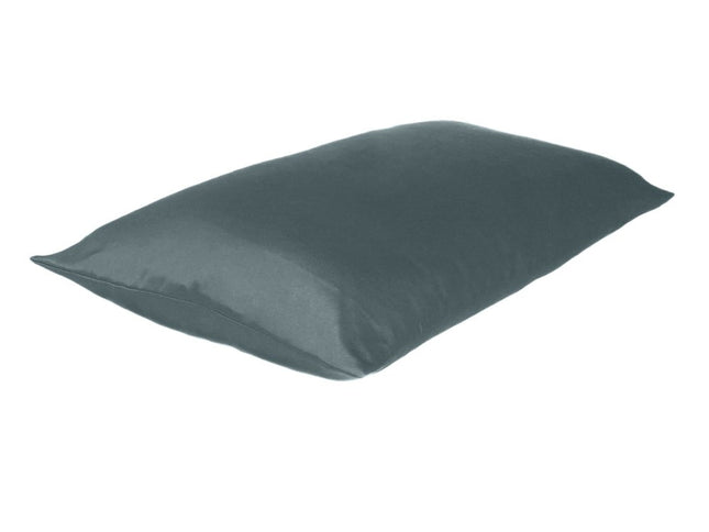 Gray Dreamy Set Of 2 Silky Satin Queen Pillowcases