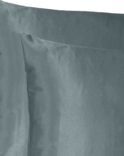 Gray Dreamy Set Of 2 Silky Satin Queen Pillowcases