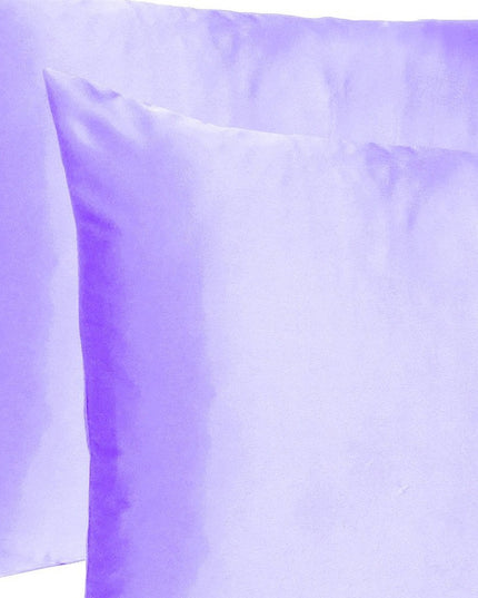 Purple Dreamy Set Of 2 Silky Satin Queen Pillowcases
