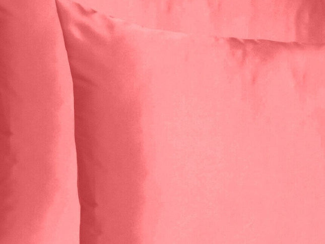 Coral Dreamy Set Of 2 Silky Satin Queen Pillowcases