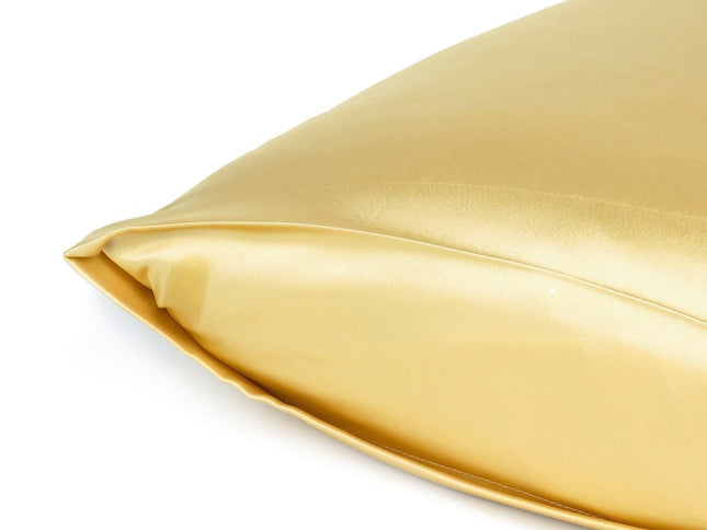 Gold Dreamy Set Of 2 Silky Satin Queen Pillowcases