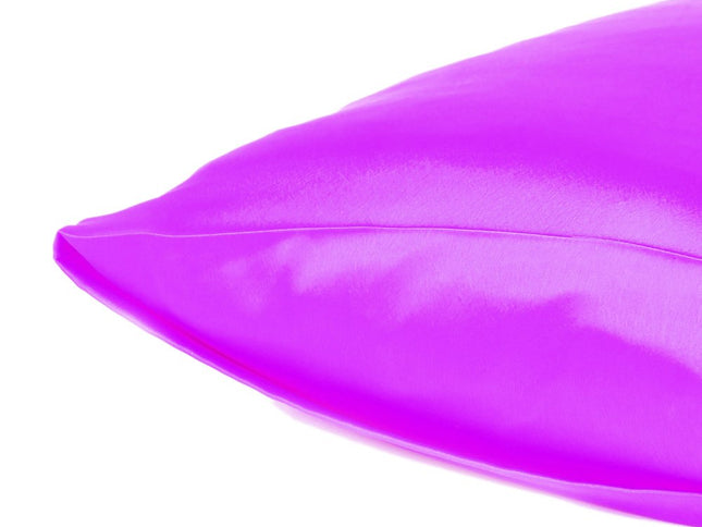 Violet Dreamy Set Of 2 Silky Satin Queen Pillowcases