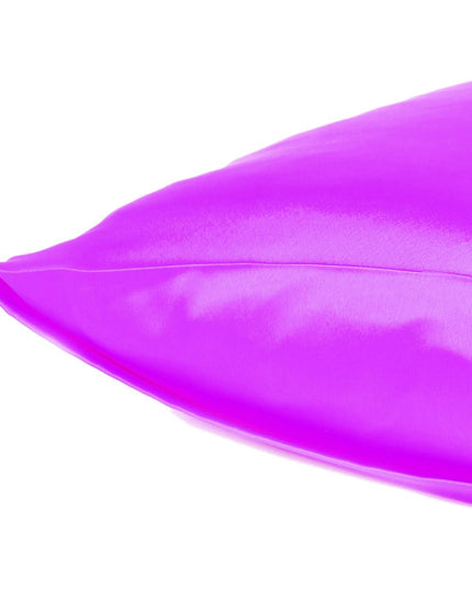 Violet Dreamy Set Of 2 Silky Satin Queen Pillowcases