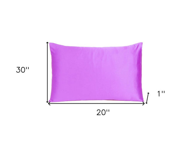 Violet Dreamy Set Of 2 Silky Satin Queen Pillowcases